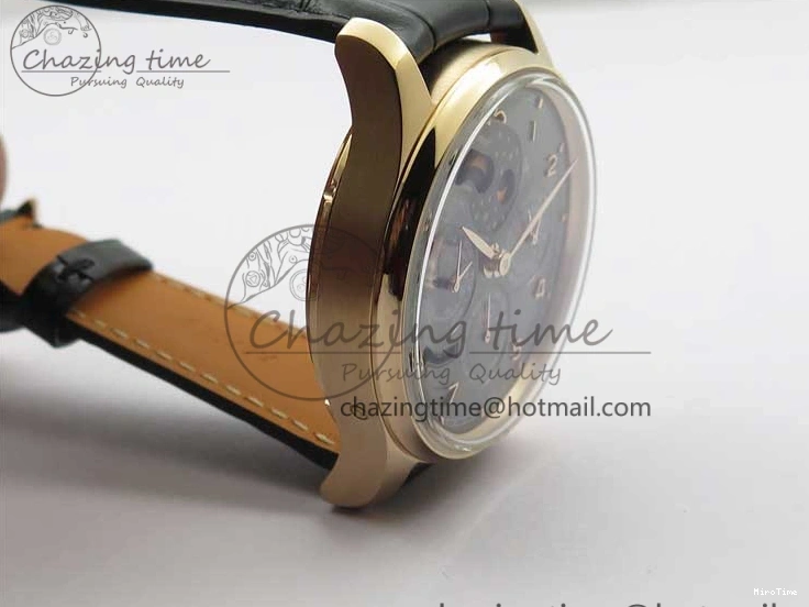 MIROTIME 0129 Elegant Portugieser Perpetual Calendar IW503302 RG V9F 1:1 Best Edition Gray Dial on Black Leather Strap A 7096